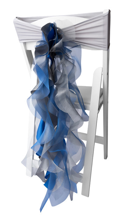 Blue Organza Chair Sash Bows/Tiffany Shade of Blue Chair Covers