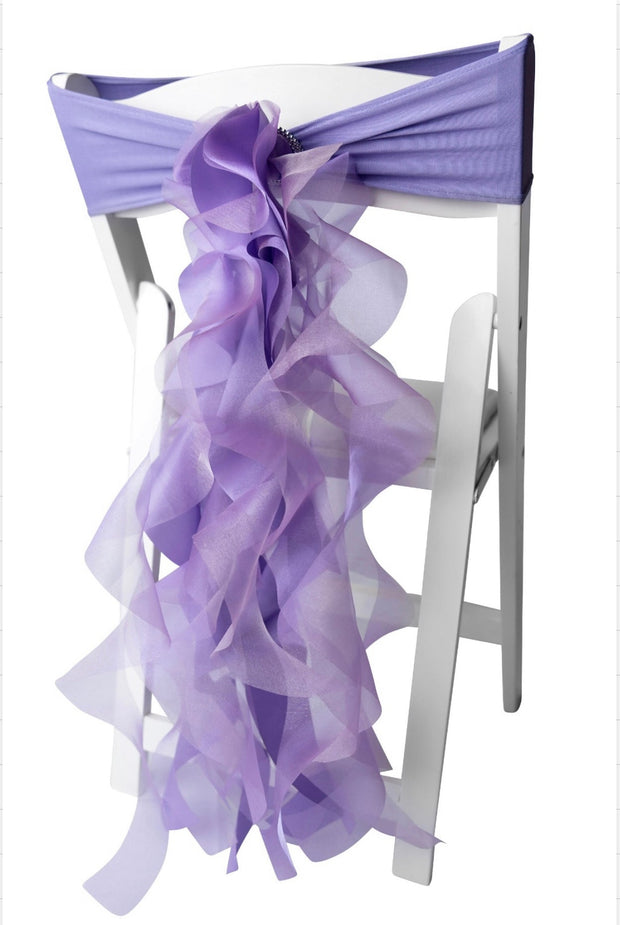 Purple Organza Chair Sash Bows/Purple Chair Covers