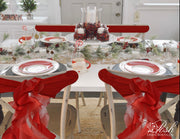 Bright Red Organza Chair Sash Bows/Bright Red Chair Covers