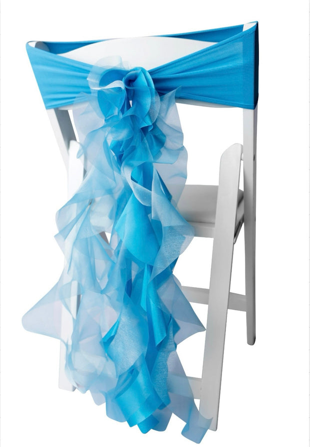 Coral Organza Chair Sash Bows/Coral Chair Covers