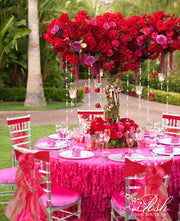 Hot Pink Organza Chair Sash Bows/ Hot Pink Chair Covers