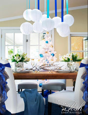 Blue Organza Chair Sash Bows/Blue Chair Covers