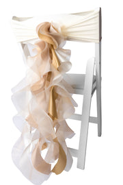 Ivory Organza Chair Sash Bows/Ivory Chair Covers