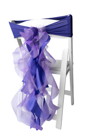 Purple Organza Chair Sash Bows/Purple Chair Covers