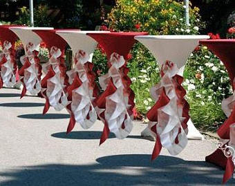 Highboy Table Organza Bows/Custom Highboy Table Decorations